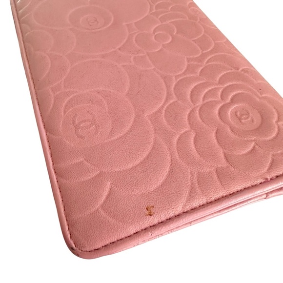Chanel Pink Camellia Flower Embossed Long Bifold Wallet with Box - Picture 10 of 10